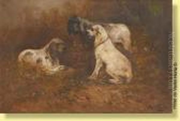 Troischiens De Chasse Au Repos Oil Painting by Henry Schouten