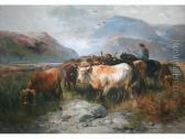 Troupeau En Montagne Oil Painting by Henry Schouten