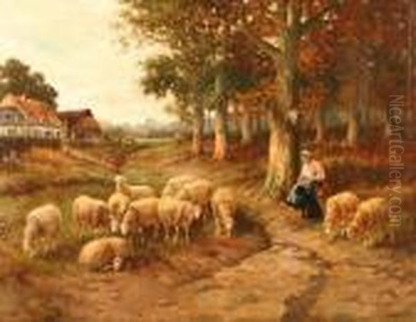 Henry Zugeschr.(belgischer Tier- Und Landschaftsmaler Oil Painting by Henry Schouten