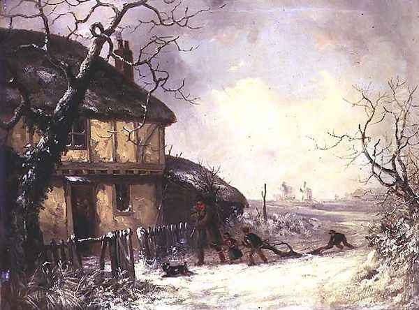 Carrying Home the Firewood Oil Painting by Thomas Smythe