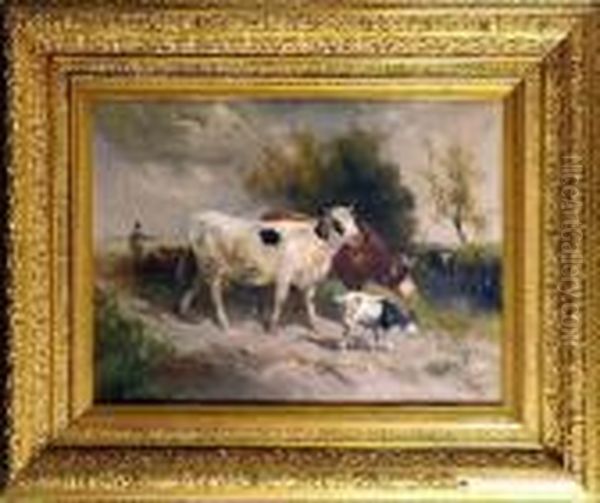 [vaches Et Chevre] Oil Painting by Henry Schouten