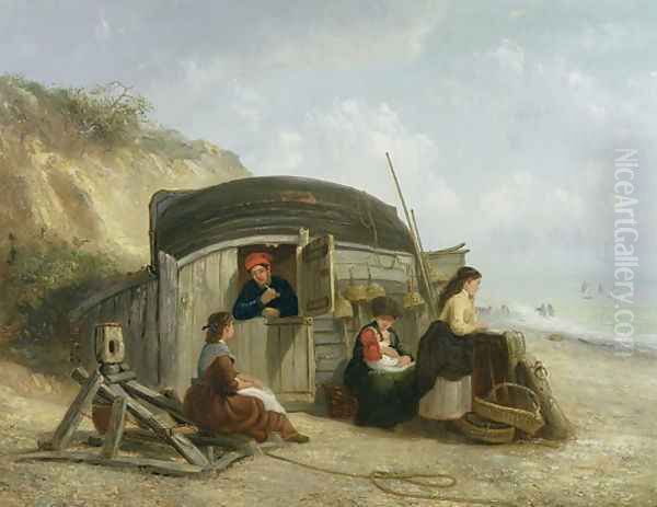 The Fishermans Home Oil Painting by Thomas Smythe