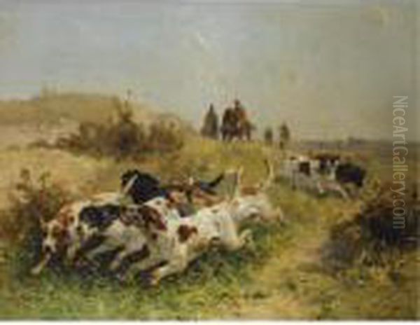 A Hunting Scene, Setters On The Scent Oil Painting by Henry Schouten