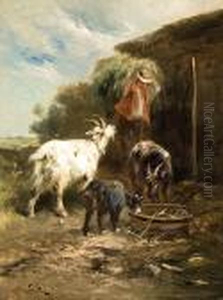 Femmes Et Chevres Oil Painting by Henry Schouten