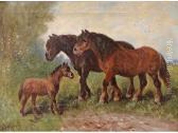 Percherons Oil Painting by Henry Schouten