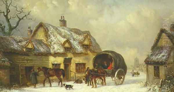 Winter Scene Oil Painting by Thomas Smythe