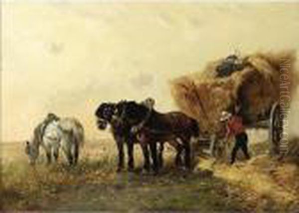 The Hay Harvest Oil Painting by Henry Schouten