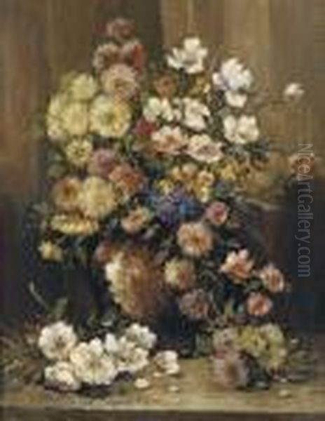 Bouquet De Fleurs Oil Painting by Henry Schouten