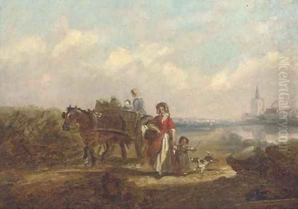 Returning from the market Oil Painting by Thomas Smythe