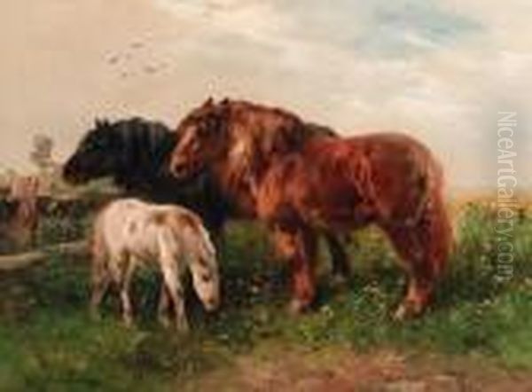 Horses Oil Painting by Henry Schouten