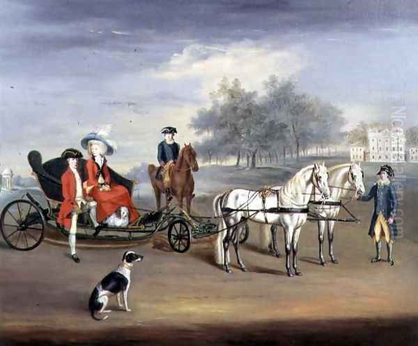 Edward Stratford, 2nd Earl of Aldborough, and his wife, Anne Elizabeth, in the Grounds of Stratford Lodge, Baltinglass, County Wicklow, Ireland, c.1787 Oil Painting by Francis Sartorius