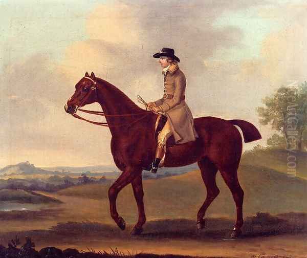 A Horseman In A Landscape Oil Painting by Francis Sartorius