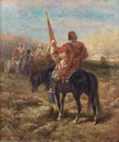 Der Standartentrager Oil Painting by Adolf Schreyer