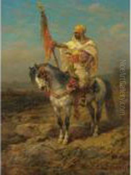 Arab Horsemen Oil Painting by Adolf Schreyer