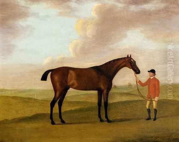 Captain Dennis O'Kelly's Basilimo Held By A Groom I Oil Painting by Francis Sartorius