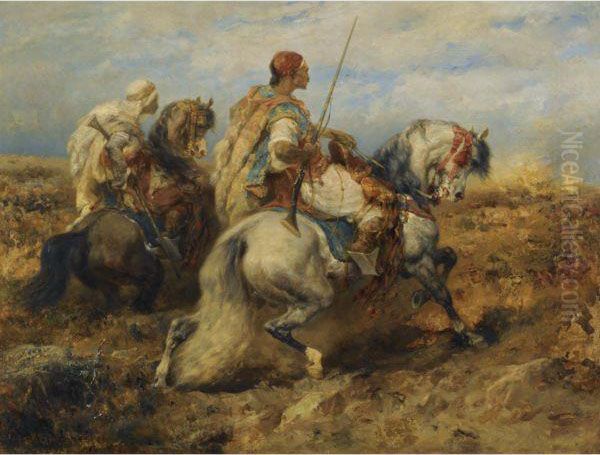 The Charge Oil Painting by Adolf Schreyer