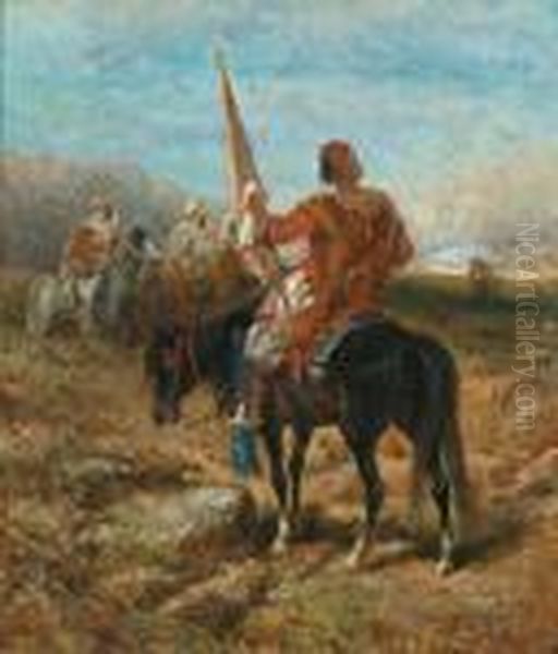 Der Standartentrager Oil Painting by Adolf Schreyer