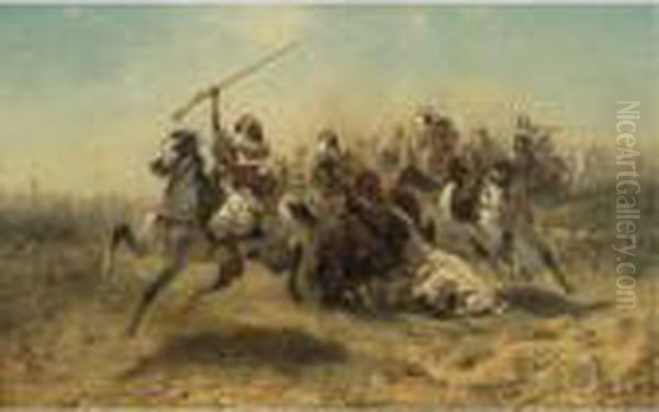 The Charge Oil Painting by Adolf Schreyer