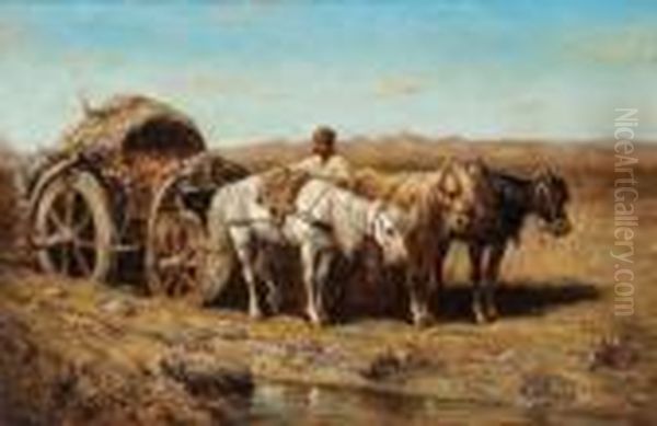 Carro A Cavalli Oil Painting by Adolf Schreyer