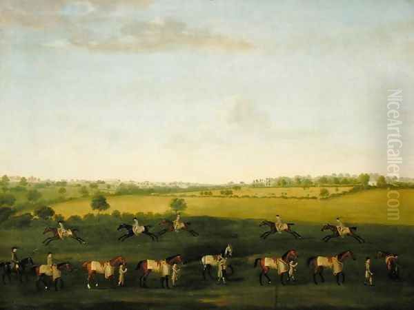 Sir Charles Warre Malets String of Racehorses at Exercise Oil Painting by Francis Sartorius