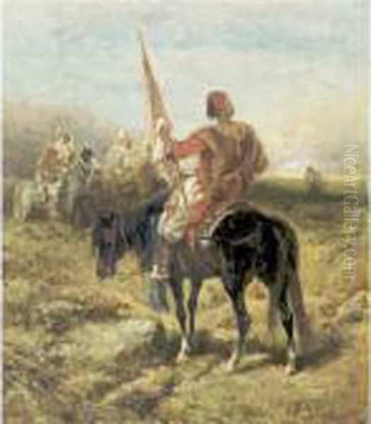 Wallachian Horsemen Oil Painting by Adolf Schreyer