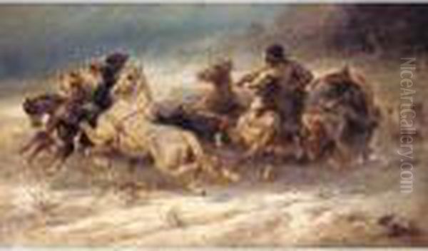 The Pursuit Oil Painting by Adolf Schreyer