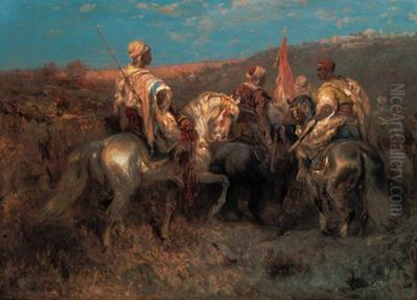 The Return Of The Pasha Oil Painting by Adolf Schreyer