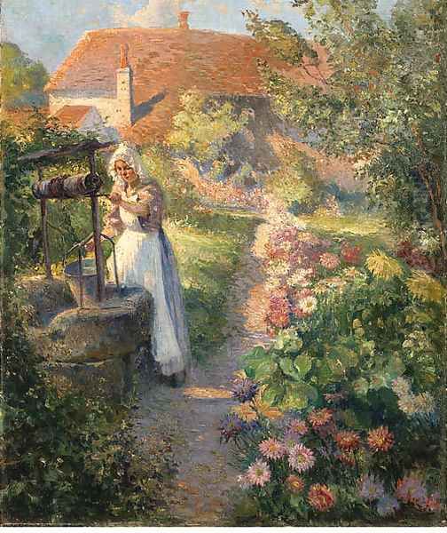 In the garden Oil Painting by Max Silbert