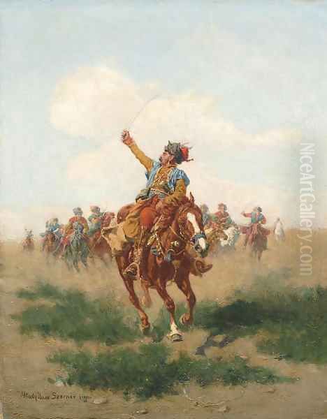 Cossacks on horseback Oil Painting by Wladyslaw Szerner