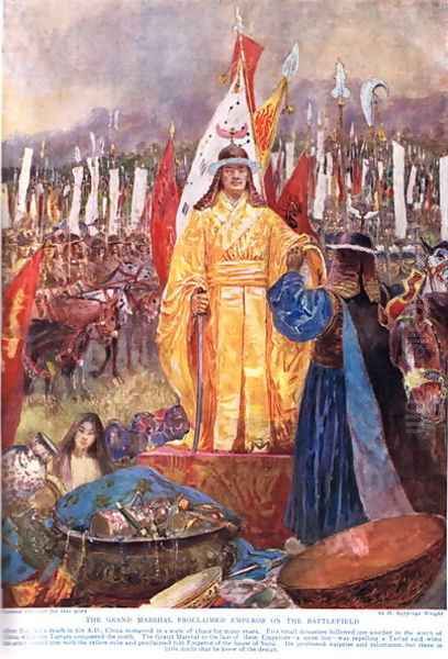 The Grand Marshal Proclaimed Emperor on the Battlefield, illustration from Hutchinsons History of the Nations, c.1920 Oil Painting by H. Sepping Wright