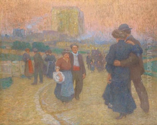 La Rencontre Des Deux Mondes Oil Painting by Claude Emile Schuffenecker