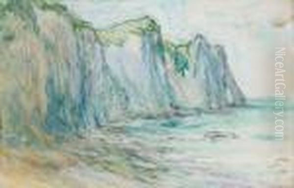 Les Falaises A Etretat Oil Painting by Claude Emile Schuffenecker