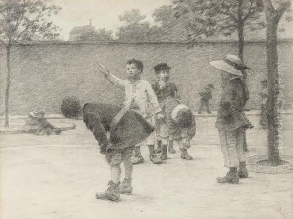 Enfants Jouant Oil Painting by Claude Emile Schuffenecker