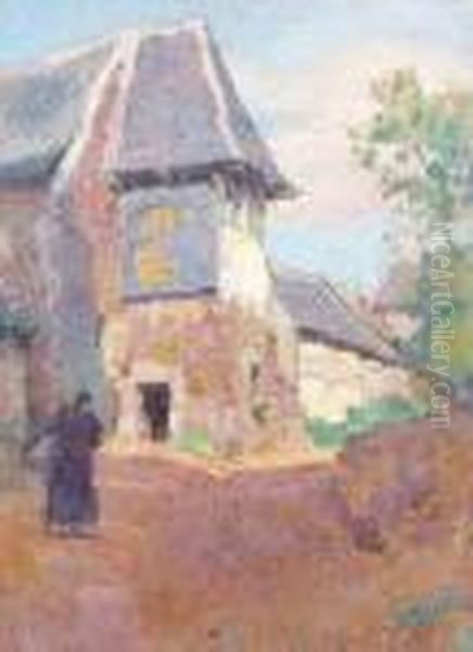 Paysanne Marchant Pres D'un Castel Oil Painting by Claude Emile Schuffenecker