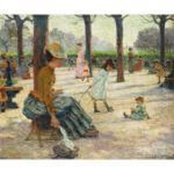 Le Square Au Luxembourg Oil Painting by Claude Emile Schuffenecker