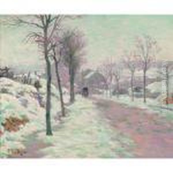 La Route Sous La Neige Oil Painting by Claude Emile Schuffenecker