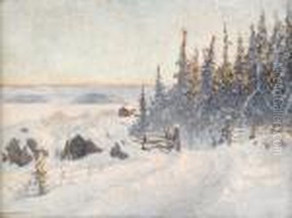 Utsikt Over Ramensjon I Varmland Oil Painting by Anshelm Schultzberg