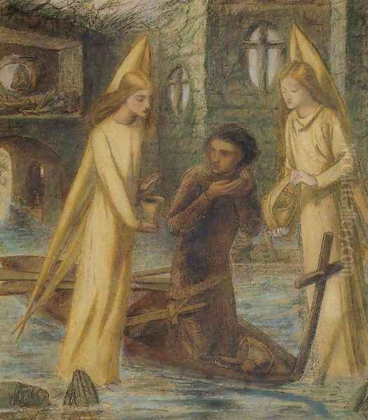 The Quest of the Holy Grail Oil Painting by Elizabeth Eleanor Siddal