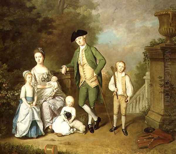 Portrait of the Wallace Family Oil Painting by John Thomas Seton