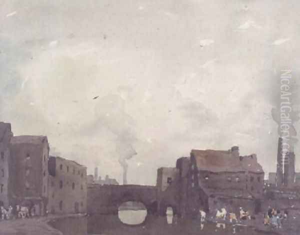 A Birmingham Canal Oil Painting by Thurston Laidlaw Shoosmith