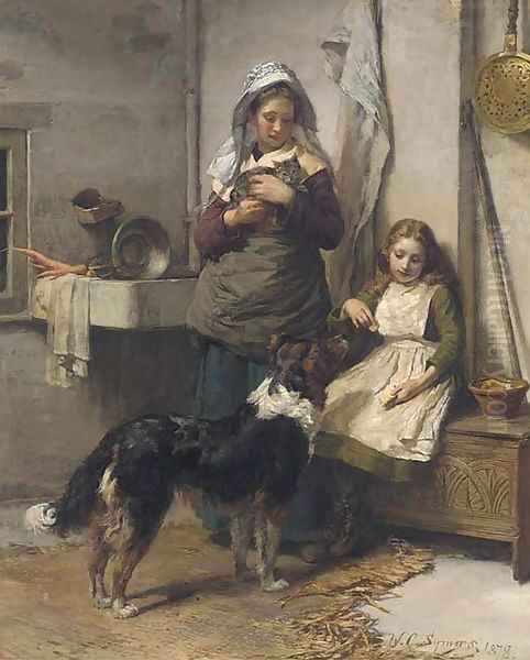 The favourite pet Oil Painting by William Christian Symons