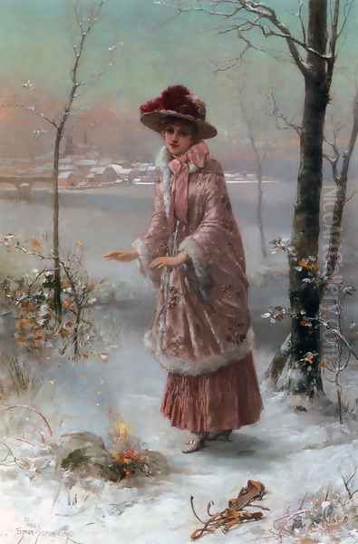 Winter Oil Painting by Eisman Semenowsky