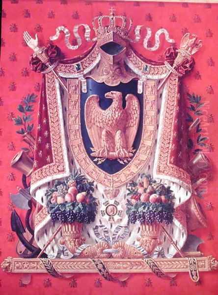 Coat of Arms of the French Empire, design for a tapestry, 1808 Oil Painting by Saint-Ange-Desmaisons, Louis