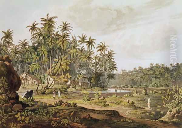 View near Point du Galle, Ceylon, engraved by Daniel Havell 1785-1826 published in 1809 Oil Painting by Henry Salt