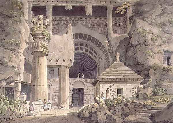 Ancient Excavations at Carli, plate XIV, engraved by Daniel Havell 1785-1826 1809 Oil Painting by Henry Salt