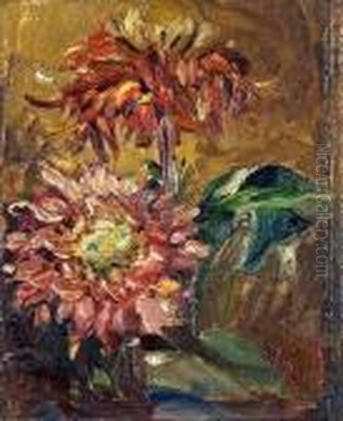 Chrysanthemen Oil Painting by Kurt Schwitters