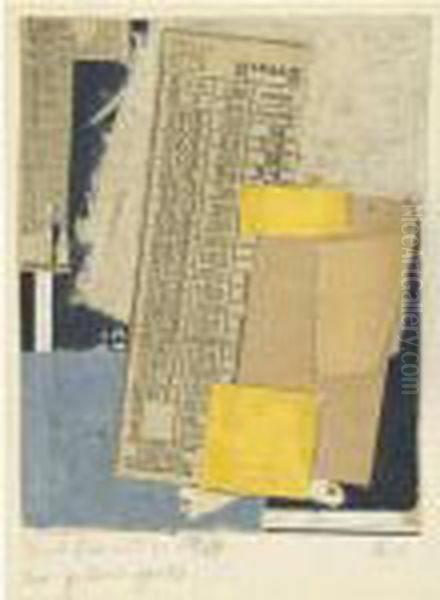 Zwei Gelbe Flecken (two Yellow Spots) Oil Painting by Kurt Schwitters