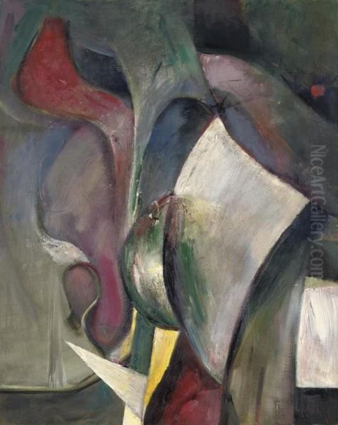 Ohne Titel (oldbild Mit Plastischer Wirkung) Oil Painting by Kurt Schwitters