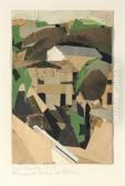 Hauser Und Baume In Sellin Oil Painting by Kurt Schwitters