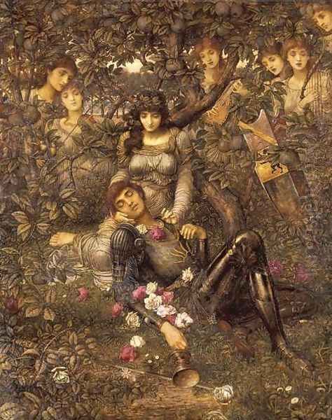 Acrasia Oil Painting by John Melhuish Strudwick